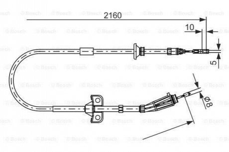 Трос ручного тормоза volvo xc90 21602087мм BOSCH 1 987 482 284