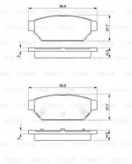 Комплект тормозных колодок дисковый тормоз BOSCH 0 986 424 464 (фото 1)