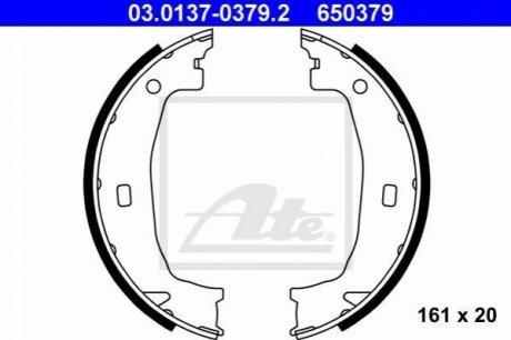 Колодки барабанные стояночного тормоза ATE 03.0137-0379.2