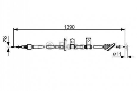 Трос, стояночная тормозная система BOSCH 1 987 482 090