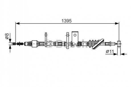 Трос, стояночная тормозная система BOSCH 1 987 482 089