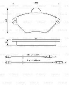 Тормозные колодки дисковые, к-кт. BOSCH 0 986 424 278