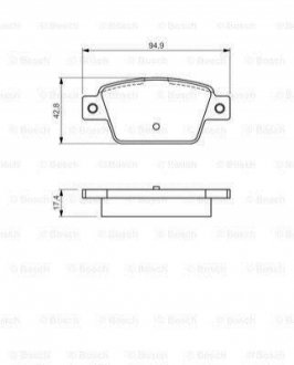 Тормозные колодки дисковые, к-кт. BOSCH 0986494536