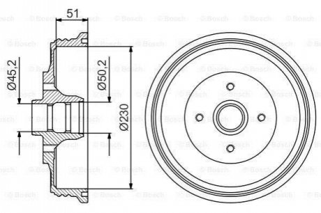 Тормозной барабан BOSCH 0 986 477 178