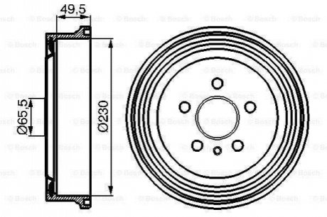 Тормозной барабан BOSCH 0 986 477 104