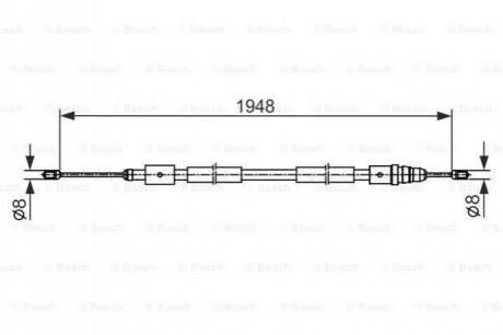 Трос ручного гальма BOSCH 1987482541