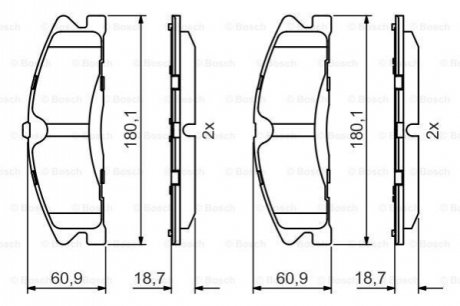 Комплект гальмівних колодок з 4 шт. дисків BOSCH 0 986 495 399