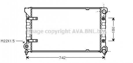 Радіатор 1.8i, 2.0i [OE. 1L0.121.251] AVA COOLING ST2009 (фото 1)