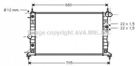 Радіатор 1.6, 1.8, 2.0 +A +AC [OE. 1300160 - 52479099] AVA COOLING OLA2220 (фото 1)