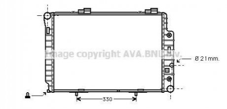 Радіатор охолодження двигуна MB W202(C) MT/AT +AC 96- (Ava) AVA COOLING MSA2174