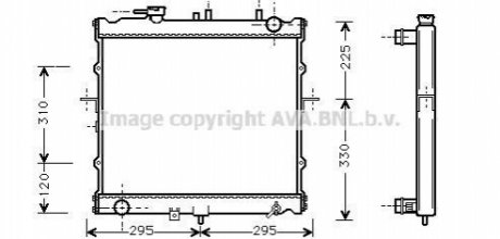 Радіатор охолодження KIA SPORTAGE I (JA) (93-) (вир-во AVA) AVA COOLING KAA2022