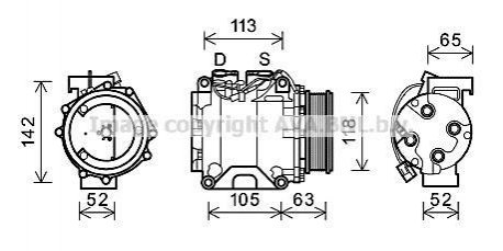 Компресор кондиціонера HONDA ACCORD 2003-(AVA) AVA COOLING HDAK238