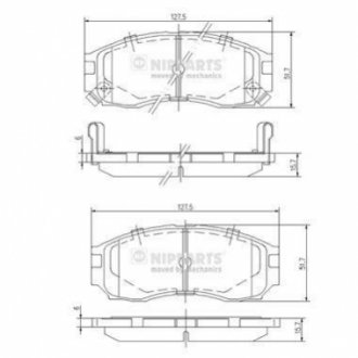 ТОРМОЗНЫЕ КОЛОДКИ ПЕРЕДНИЕ MITSUBISHI GALANT,ECLIPSE 90-> NIPPARTS J3605030