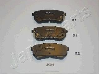 Комплект тормозных колодок, дисковый тормоз JAPANPARTS PP-K04AF (фото 1)