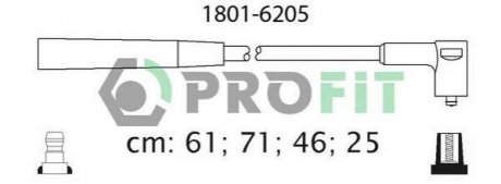 Комплект кабелів високовольтних PROFIT 1801-6205