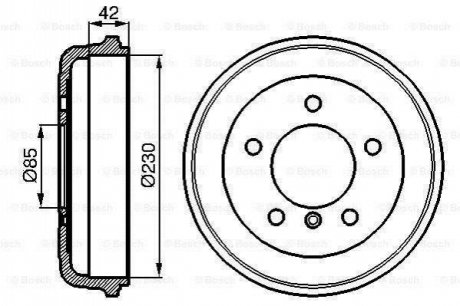 Барабан тормозной BOSCH 0986477101