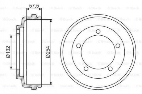 Тормозной барабан BOSCH 0 986 477 204