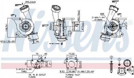 Турбіна VOLKSWAGEN TRANSPORTER T5 (7H, 7E) (03-) 2.5 TDi NISSENS 93244