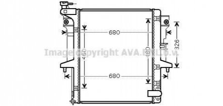 Радиатор охлаждения MITSUBISHI L 200 (06-) 2.5 D механика (AVA) AVA COOLING MTA2202