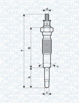 Свічка розжарювання MAGNETI MARELLI 062900063304 (фото 1)