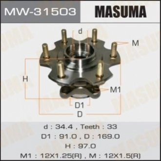 Маточина колеса заднього у зборі з підшипником Mitsubishi Pajero (00-06) (MW-31503) MASUMA MW31503