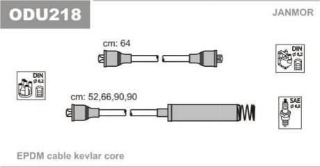 К-Т ПРОВОДОВ ЗАЖИГ. OPEL KADETT 1,8/2,0 88- Janmor ODU218 (фото 1)