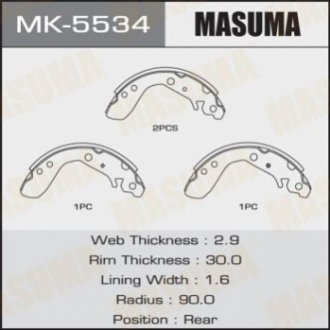 Колодки барабанные FIT/GD1 (1/12) MASUMA MK-5534