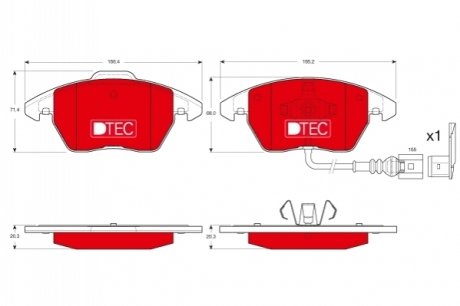 Комплект тормозных колодок TRW GDB1550DTE