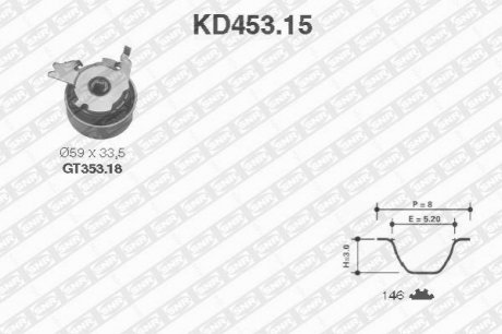 Комплект ремня ГРМ SNR NTN KD453.15