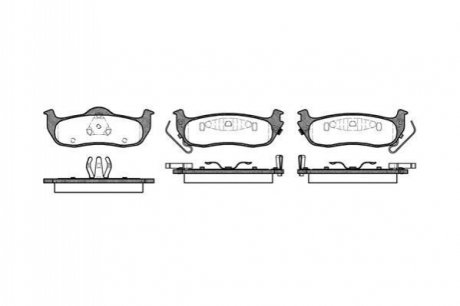 Гальмiвнi колодки дискові зад. Jeep Commander, Grand Cherokee III 3.0Crd-5.7 06.05-12.10 REMSA 1106.02