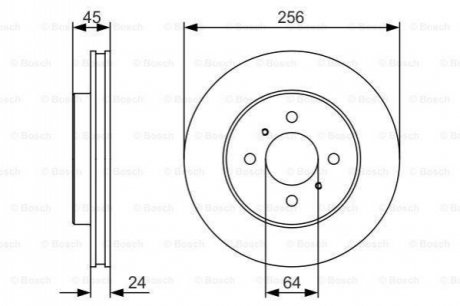 0 986 479 r18_диск тормозной передний mitsubishi coltlancer 1.8 gti 16v 92-96 BOSCH 0986479R18 (фото 1)