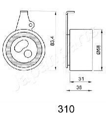 _ролик натяжной ремня грм mazda e2000e2200 2.2d 84-96 JAPANPARTS BE-310