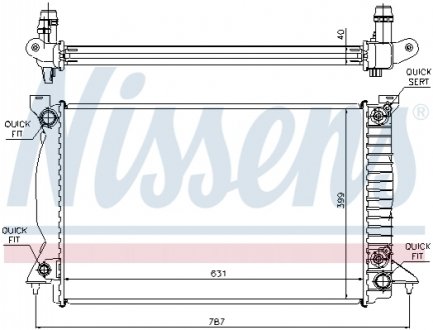 Радіатор AI A 4/S 4(00-)2.7 TDi(+)[OE 8E0.121.251 AD] NISSENS 60314A