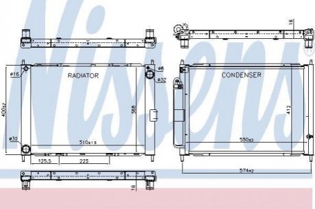 Радіатор RN CLIO III(05-)1.2 i 16V(+)[OE 8200134606] NISSENS 637625 (фото 1)