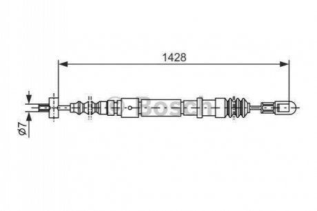 1 987 477 353_трос ручника л.+п. drum audi 100 92> BOSCH 1 987 477 353 (фото 1)