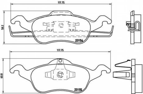 Тормозные колодки дисковые, к-кт. BREMBO P 24 046