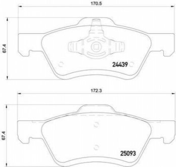 Тормозные колодки дисковые, к-кт. BREMBO P 24 159