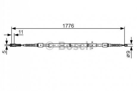 Трос, стояночная тормозная система BOSCH 1 987 482 126 (фото 1)