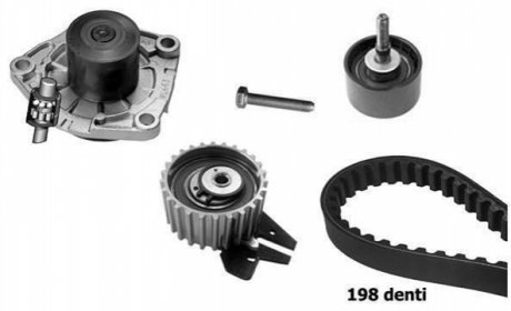 FIAТ К-кт ГРМ (помпа+ремень + 2ролика) STILO 1.9 03-, ALFA ROMEO 147,156 1.9 03- BUGATTI KBU10184B