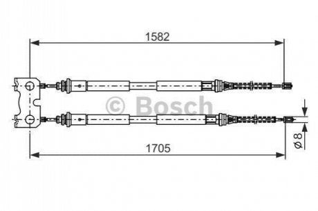 Трос, стояночная тормозная система BOSCH 1 987 477 834 (фото 1)