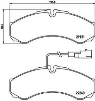 Тормозные колодки дисковые, к-кт. BREMBO P 56 069