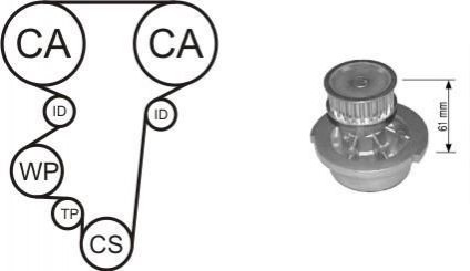 Насос води + комплект зубчатого ремня AIRTEX WPK-144602