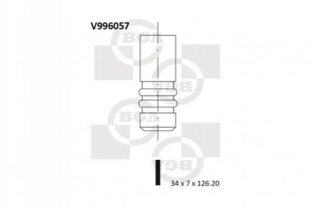 Клапан 34x7x126.2 in kia carnival 2.9tdicrdi 16v BGA V996057 (фото 1)