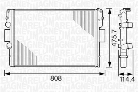 Радиатор, охлаждение двигателя MAGNETI MARELLI 350213120900