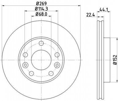 Тормозной диск HELLA 8DD355122431