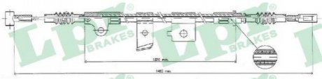 Трос ручного гальма LPR C0496B
