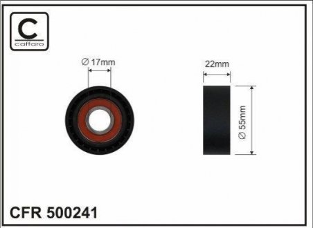 Ролик натяжной механизма поликлинового ремня Mini R56/R57/R58/R59/Clubman R55/Clubvan R55/Countryman CAFFARO 500241