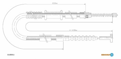 Ad11.0215.1_=pe71391=pe71394=15.2220=dl-461.9 [46468158] трос ручника л. fiat brava 1.4 95> drum ADRIAUTO 11.0215.1 (фото 1)