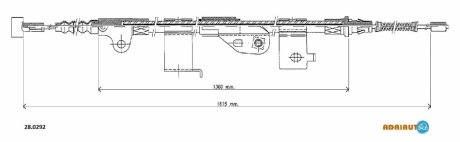 Ad_=dl-17.0240 [365312f000] трос ручника л. nissan primera 1.62.0d 96-02 drum ADRIAUTO 28.0292