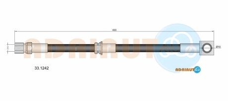 OPEL Шланг тормозной передн. Omega B ADRIAUTO 33.1242